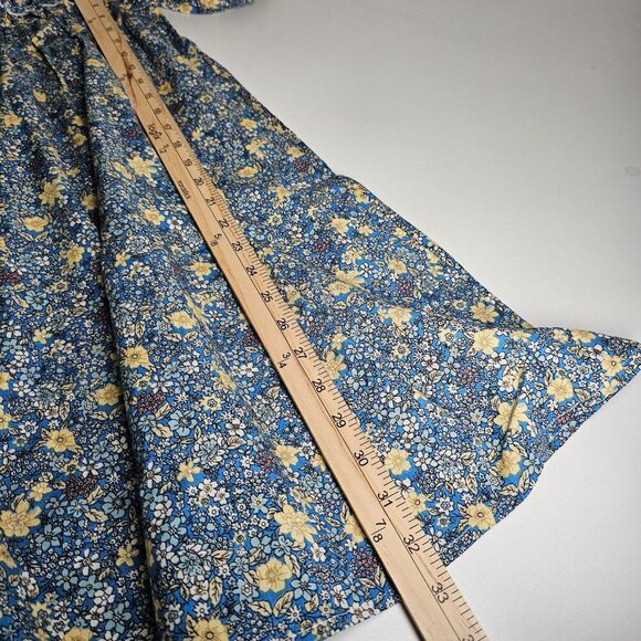 ASOS QED London Cotton Poplin Puff Sleeve Prarie Dress Blue Floral Women 8 NWT - Picture 11 of 14